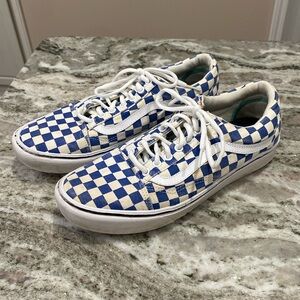 Uni sex blue and white checked vans